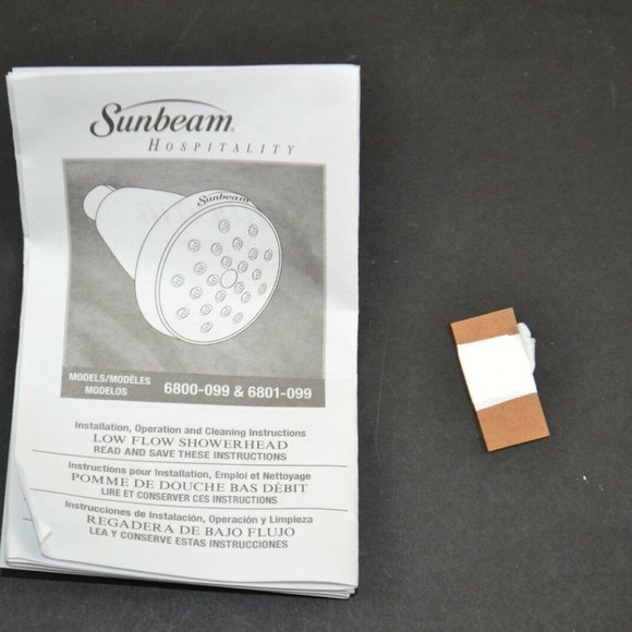 White 6801-099 Sunbeam Hospitality Greensense Low Flow Shower Head 1.5 GPM White 6801-099 Sunbeam Hospitality Greensense Low Flow Shower Head 1.5 GPM